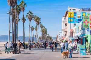 People,Were,Walking,On,Street,Among,Local,Shops,At,Venice, beach, california, data, delete